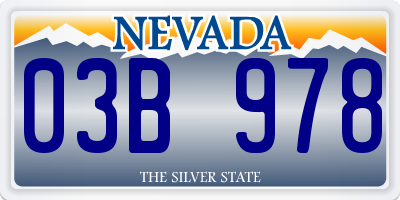 NV license plate 03B978