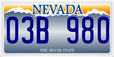 NV license plate 03B980