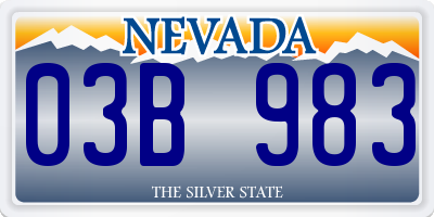 NV license plate 03B983