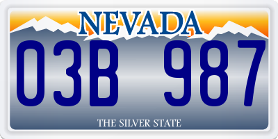 NV license plate 03B987