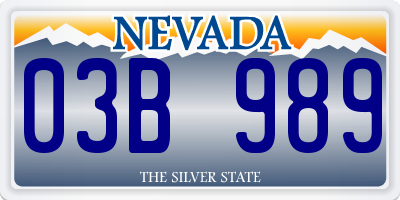 NV license plate 03B989