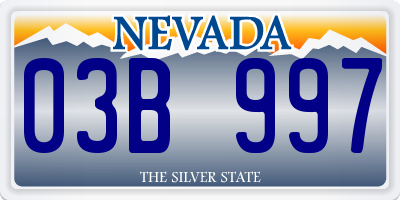 NV license plate 03B997