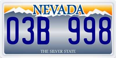 NV license plate 03B998