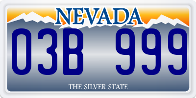 NV license plate 03B999