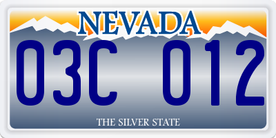 NV license plate 03C012