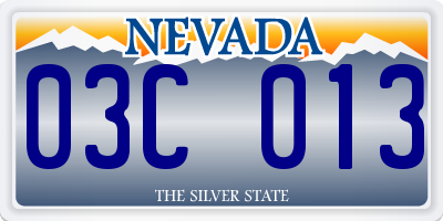 NV license plate 03C013