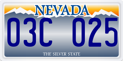 NV license plate 03C025