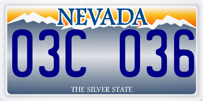 NV license plate 03C036