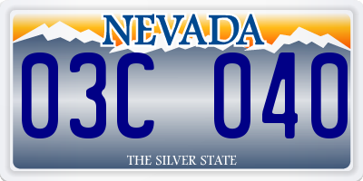 NV license plate 03C040