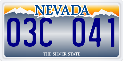 NV license plate 03C041