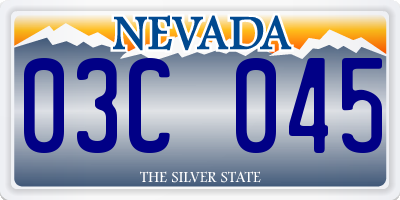NV license plate 03C045