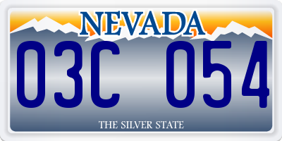 NV license plate 03C054