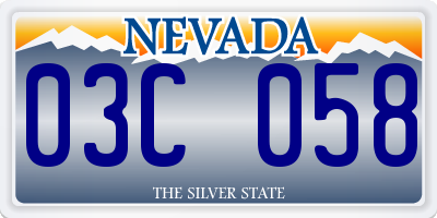 NV license plate 03C058