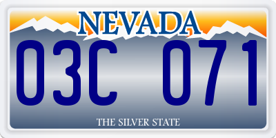 NV license plate 03C071