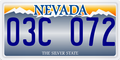 NV license plate 03C072