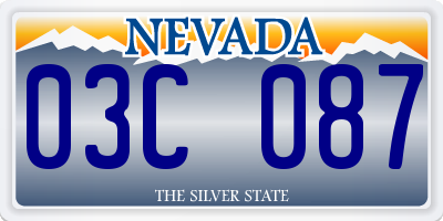 NV license plate 03C087