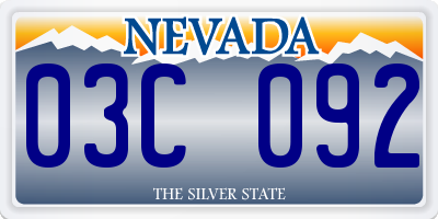 NV license plate 03C092