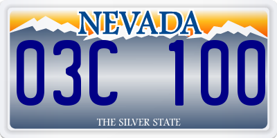 NV license plate 03C100
