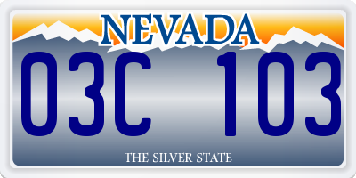 NV license plate 03C103