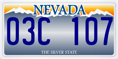 NV license plate 03C107
