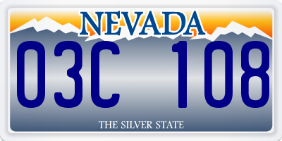 NV license plate 03C108