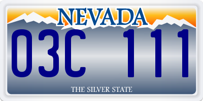 NV license plate 03C111