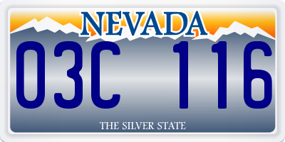 NV license plate 03C116