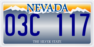 NV license plate 03C117