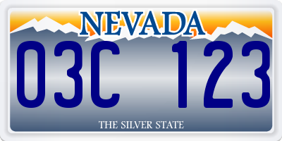 NV license plate 03C123