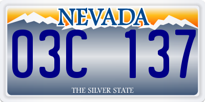NV license plate 03C137