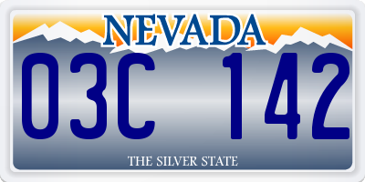 NV license plate 03C142