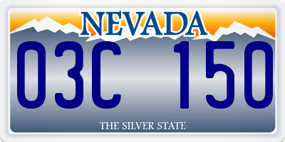 NV license plate 03C150