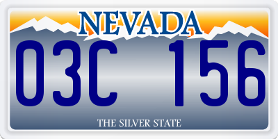 NV license plate 03C156