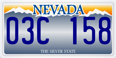 NV license plate 03C158