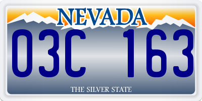 NV license plate 03C163