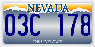 NV license plate 03C178