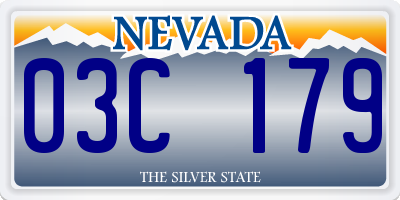 NV license plate 03C179