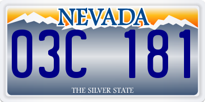 NV license plate 03C181