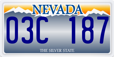 NV license plate 03C187