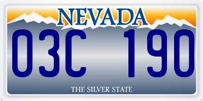 NV license plate 03C190