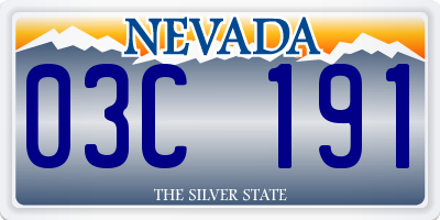 NV license plate 03C191