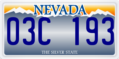 NV license plate 03C193