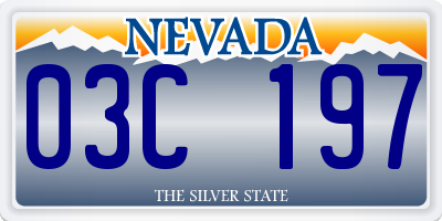 NV license plate 03C197