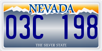 NV license plate 03C198