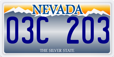 NV license plate 03C203