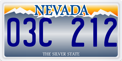 NV license plate 03C212
