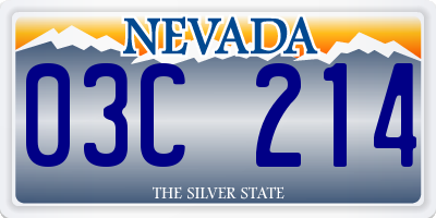 NV license plate 03C214