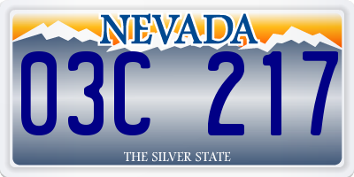 NV license plate 03C217