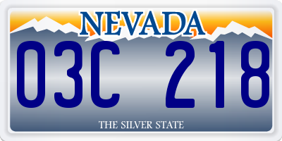 NV license plate 03C218