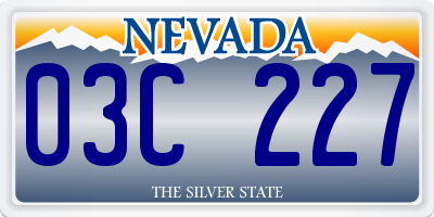NV license plate 03C227
